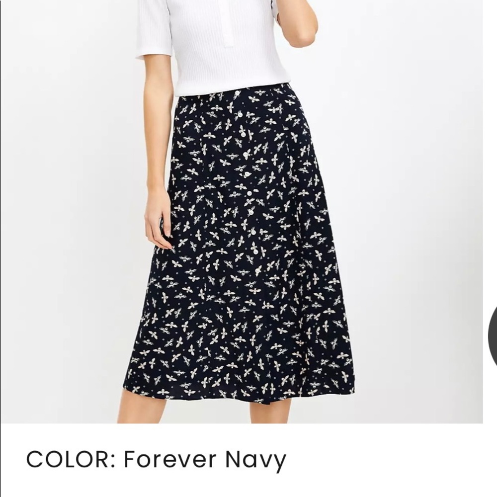 Loft Bumblebees Midi skirt - forever navy size 12